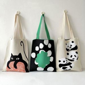 Sac à main en tricot Panda Cartoon, sac fourre-tout au crochet, sac de shopping en tricot - Product Image 2