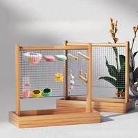 Perchoir pour perroquet avec structure en métal et en bois pour l'auto-entretenissement et le soulagement de l'ennui