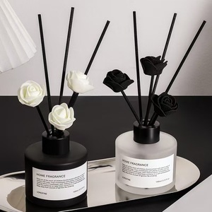 Longfine Home Fragrance <b>Reed</b> <b>Diffuser</b> 100ml Black White Rose Design Aromatherapy Indoor Use - Product Image 1