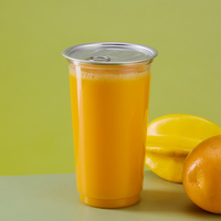 Canette en plastique PET transparente 380ml 500ml 600ml 1020ml pour boissons gazeuses et jus, avec anneau d'ouverture facile