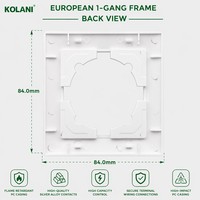 Cadre décoratif vierge Kolani norme UE 84x84mm 1 gang, encastrable, ignifuge, en polycarbonate, pour remplacement