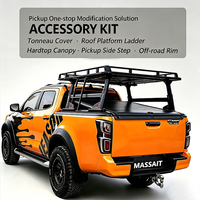 MASSAIT Couvre-caisse de camionnette rétractable en aluminium, couvercle à enroulement électrique pour RAM Toyota Hilux / Tacoma Revo Rocco 2020+