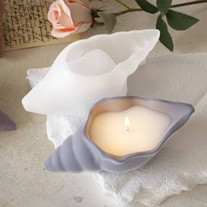 MUYULINS Factory DIY Gel Resin Aromatherapy Candle Cup Conch Storage Box Tabletop Plaster Flower Pot <b>Silicone</b> Mold - Product Image 4