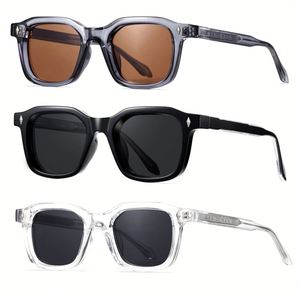 Lunettes de soleil carrées rétro tendance 2025 avec logo personnalisé, rivets en acétate, style punk, protection UV400, monture TR90, pour hommes et femmes - Product Image 1