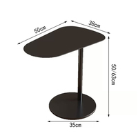 Table d'appoint compacte convertible en fer noir pour salon, meuble moderne pour canapé