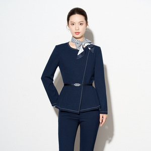 Women's Professional Blazer Suit Solid Color Slim Fit Houndstooth Pattern Workwear for Beauty Salons Dental Clinics Postpartum - Product Image 1