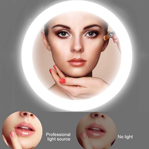 Miroir de maquillage intelligent à LED avec logo personnalisé, miroir de poche pliable pour voyage, miroir compact pour cosmétiques - Product Image 6