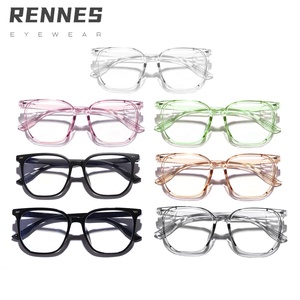Nouveau unisexe basique carré Anti-lumière bleue lunettes motif solide pour le travail de bureau ordinateurs téléphones mobiles étudiants myopie - Product Image 4