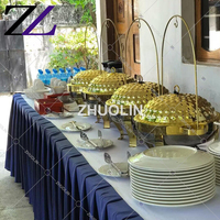 2024 maître de cuisine transparent accrocher couvercle en verre arbre chef et plats apéritif argent plaqué luxe pour buffet réchaud