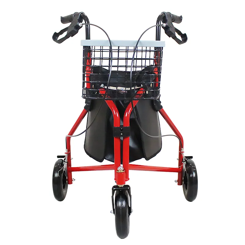 Hareketlilik yardım düşük fiyat yüksek kaliteli kalite garantili dayanıklı ergonomi çin katlanabilir OEM Rollator Walker ile alışveriş çantası