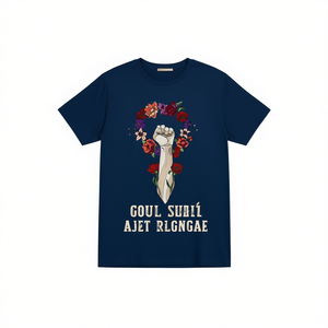 T-shirt da donna a maniche corte girocollo con stampa floreale, regalo femminista per la Giornata Internazionale della Donna, 100% cotone jersey - Product Image 1