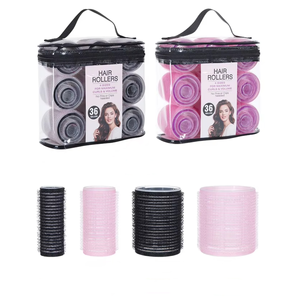 Nouvel ensemble de 36 rouleaux <span class=keywords><strong>à</strong></span> cheveux sans chaleur, outils de coiffure DIY, rouleaux auto-agrippants en nylon multi-tailles pour salon et usage domestique - Product Image 1