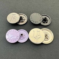 Kangsheng Tombol Logam Dekoratif Berkualitas Premium dari Paduan Seng dengan Logo Ukiran Hitam Matte untuk Jaket