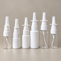 Vente en gros de flacons pulvérisateurs nasaux en plastique PET de 10 ml, 20 ml, 30 ml, pompe à brume fine, emballage médical vide, logo personnalisé, fournisseur d'usine