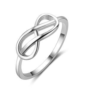 RINNTIN GSR12 Venta al por mayor Infinity Symbol 925 Anillo de plata esterlina Anillo simple personalizable Anillo de Bodas de compromiso - Product Image 5