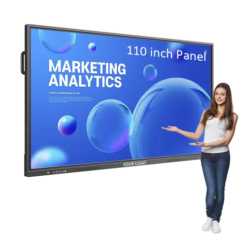 75 86 98 110 inch 4K bảng tương tác 20 điểm đa màn hình cảm ứng điện tử bảng trắng thông minh tương tác tấm phẳng với Ops