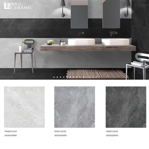 60x60 30x60 Nonslip Rocky Stones Nonslip Grey Color Outside Porcelain Floor And Wall Tiles