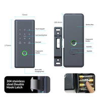 Cerradura Inteligente para Puerta de Vidrio Tuya con Control Remoto, Tarjeta de Memoria, Wi-Fi, Huella Dactilar y Control de Acceso con Tarjeta, Cerradura de Doble Cara