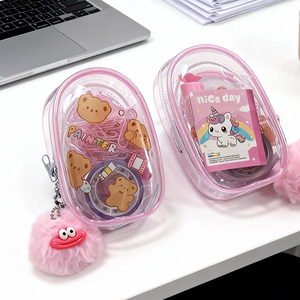 Mini-Einhorn-Schreibwarenset – tragbares Etui mit Pom-Pom-Anhänger |   Schulbedarfsset für Kinder - Product Image 5