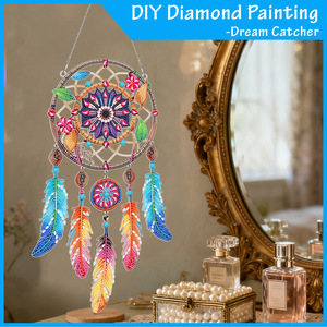 Kit de peinture au diamant 5D DIY LS, artisanat fait main, <span class=keywords><strong>attrape</strong></span>-rêves en plumes, décoration d'intérieur, cadeau, papillon, cœur, <span class=keywords><strong>attrape</strong></span>-rêves, kit DIY - Product Image 6