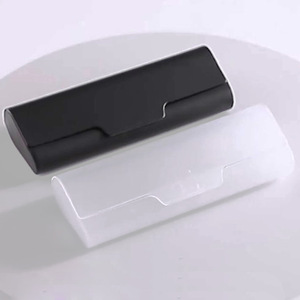 Eyeglasses Case Sunglasses Case EVA Hard <b>Shell</b> Zipper Closure With Carabiner Hook Rectangle Shape 3-5.9in Solid Black - Product Image 2