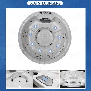 Gurgle OEM ODM Vasca Idromassaggio Rotonda Personalizzata per Esterni in Acrilico per <span class=keywords><strong>8</strong></span> Persone, Fornitore di Spa e Vasche Idromassaggio - Product Image 3