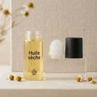 Vente en gros de flacons à bille en verre de 50 ml avec bouchon en PP, flacon à bille personnalisé avec logo pour huile corporelle, parfum, emballage cosmétique