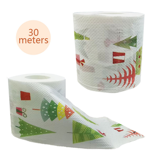 <span class=keywords><strong>Papel</strong></span> Higiénico Ecológico de Pulpa de Madera Virgen, con Diseño Navideño, 300 Rollos, 2 Capas, Regalo Festivo para el Hogar y el Baño - Product Image 2