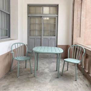 Vente en gros table à manger empilable pour restaurant 4 personnes table en aluminium et métal pour salle à manger - Product Image 5