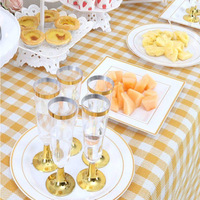 Gobelet à usage unique en plastique, verre à vin en plastique de fête, à Champagne, de couleur or Rose ou rouge, gobelet à Dessert, pièces