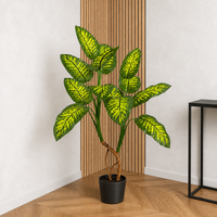 Arbre artificiel en canne de Dumb Cane de 150 cm (5 pieds) de haut, plante réaliste en plastique Dieffenbachia, écologique, pour la décoration du salon, du bureau et de la maison
