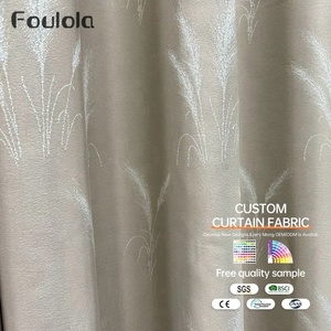Suministro de fábrica <span class=keywords><strong>Campos</strong></span> y campo Estilo Reed Patrón Diseño Ligero Jacquard Poliéster 90% Tela de cortina opaca - Product Image 1