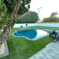Césped Artificial Decorativo de Alta Calidad para Exteriores, Personalizado de Fábrica, Césped Sintético para Jardín Resistente a los Rayos UV