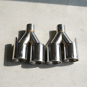 Embout d'échappement double haute performance en acier inoxydable pour système d'échappement universel de voiture, amélioration avec un look sportif et une construction durable - Product Image 5