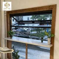 Fenêtres pliantes en accordéon Angel Aluminium à double vitrage, cadre noir moderne pour balcon, fenêtre pliante horizontale extérieure