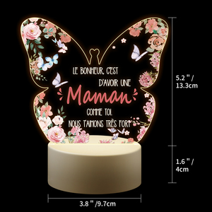 Personalized Acrylic <b>LED</b> Night <b>Light</b> with Plastic Base Romantic Floral Butterfly Desk Lamp Custom Text for Home and Gift - Product Image 3