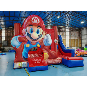 Comercial <span class=keywords><strong>Mario</strong></span> inflable Bouncer niños casa hinchable con tobogán Combo Comic Bounce House Jump Castle con soplador - Product Image 1