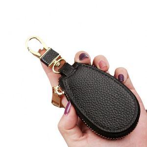 PU Leather Car Key Holder Bag - PU Leather Keychain Storage Wallet Organizer <b>Pouch</b> Multifunctional Mini Wallet for <b>Men</b> and Women - Product Image 4