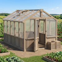 Serre en bois de cèdre et acier robuste et écologique avec porte verrouillable pour jardin et usage agricole