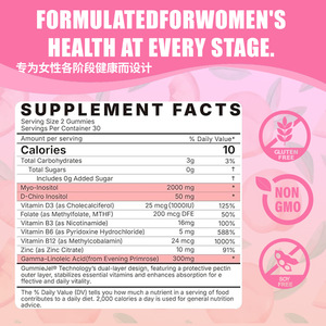 Gomitas de Mioinositol y D-Chiroinositol OEM/ODM 40:1 2050mg, Fórmula 10 en 1 para <span class=keywords><strong>el</strong></span> Bienestar Femenino, 60 Unidades - Product Image 5