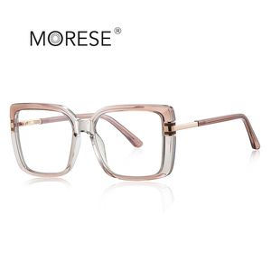 แว่นตา MORESE 2270 สำหรับผู้หญิง เลนส์กรองแสงสีฟ้า ทรงสี่เหลี่ยมใหญ่ กรอบ TR90 สีดำใส สำหรับอ่านหนังสือและใช้งานคอมพิวเตอร์ - Product Image 5