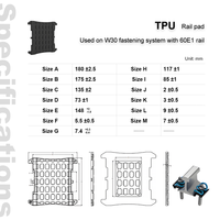 Componente de Amortiguación Aislante para Rieles TPU, para Sistema de Fijación W30 con Riel 60E1, EN 13481-2