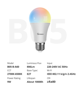 B05-BL-A60 Wholesale SONOFF Led Bulb Dimmer <b>Wifi</b> Smart <b>Light</b> Bulbs 220V-240V Remote Control <b>Light</b> Bulb Works With Alexa - Product Image 5