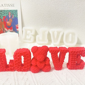 Molde de silicona para velas de resina del Día de San Valentín al por mayor, molde de silicona LOVE para decoración de bodas, molde para velas aromáticas - Product Image 2