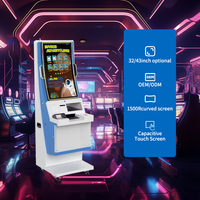 Terminal de billet de kiosque de caisse d'amusement de jeu d'adresse avec le scanner de code barres de distributeur d'argent