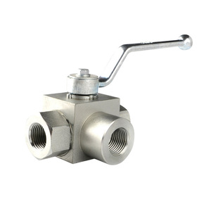 Vanne à bille haute pression 1 pouce à filetage interne en acier au carbone, manuelle, hydraulique, type L, pour l'industrie alimentaire - Product Image 1