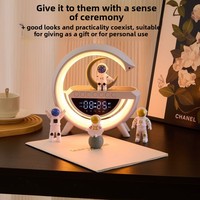 Speaker BT-3401 terlaris dengan Lampu Ambient, Jam Suara, Pengisian Daya Nirkabel 5W, Output Suara Kaya
