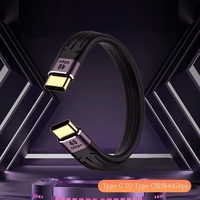 PD 48V 5a 240W 40Gbps 8K USB 4 Tipo C Cable plano Flexible USB4 Tipo-c Datos y cable de carga rápida
