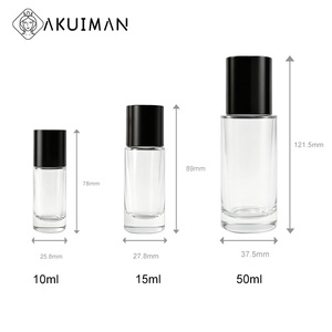 Flacon roll-on en verre transparent pour huile essentielle, conteneur cosmétique 30 ml, emballage rechargeable, flacon roll-on pour sérum - Product Image 5