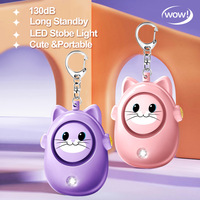 Nouveau Kitty Style 130DB LED Portable d'urgence auto-défense sécurité alarme de sécurité porte-clés alarme personnelle pour femmes enfants aîné